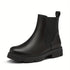 SCHWARZE STIEFEL MIT NIEDRIGEM PLATEAU UND HOHEM ABSATZ FÜR DAMEN | MODISCHE STIEFELETTEN MIT SCHNÜRUNG